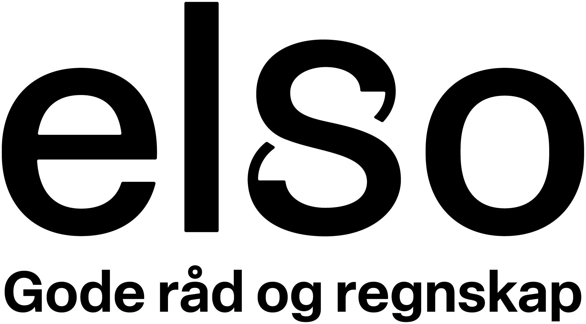 Logo med teksten "elso" i fet skrift og "Gode råd og regnskap" under.