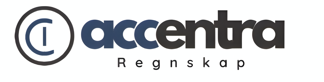 Logo for Accentra Regnskap med stiliserte bokstaver "C" og "I" i en sirkel til venstre.