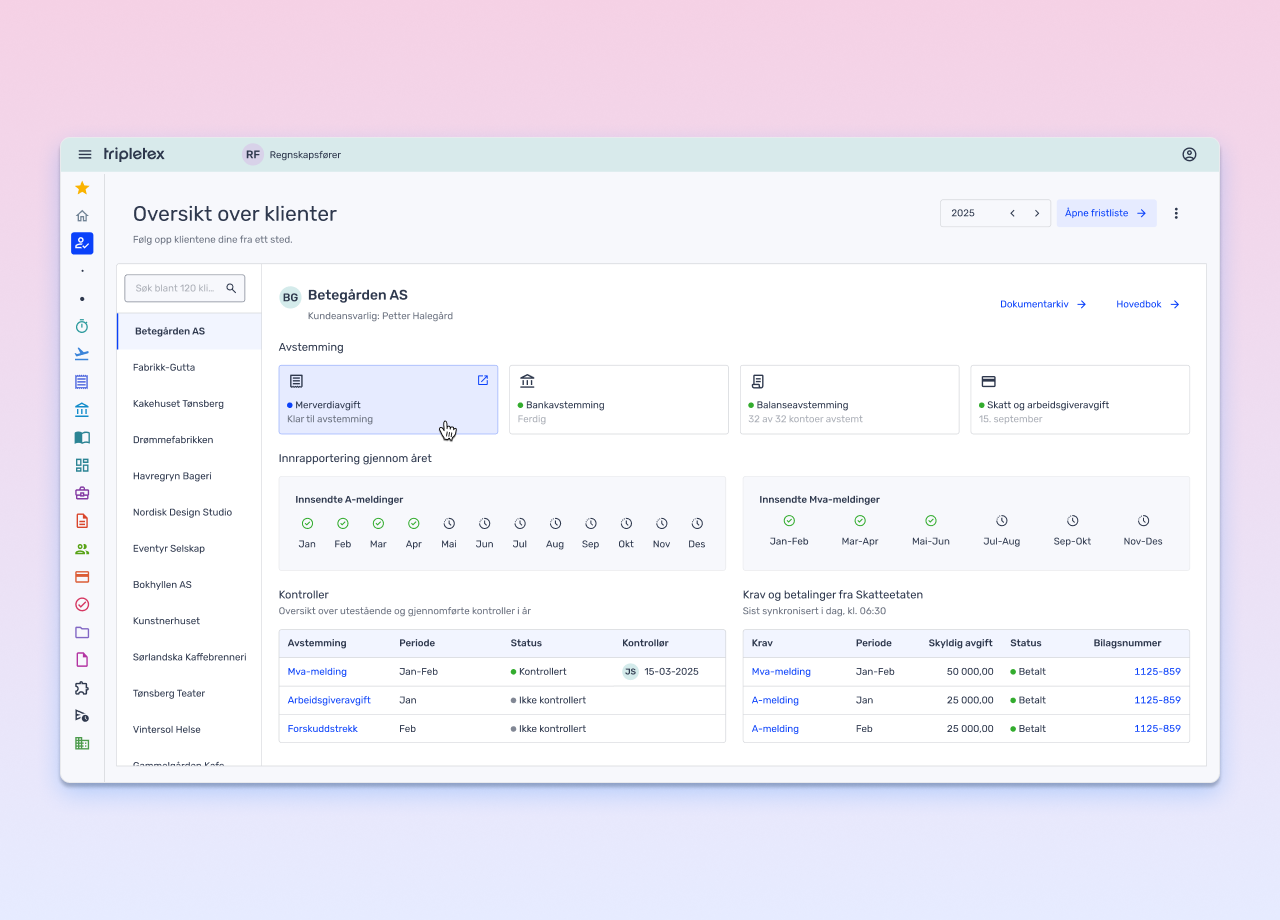 Avstemming i Tripletex